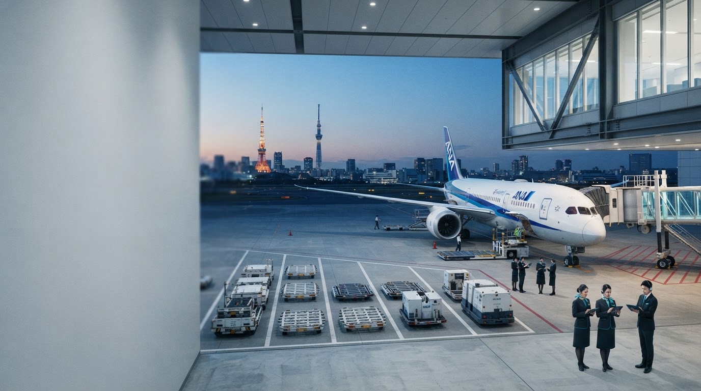 ANA.JapanのAIデータ分析プラットフォームを利用する学生投資家のイメージ